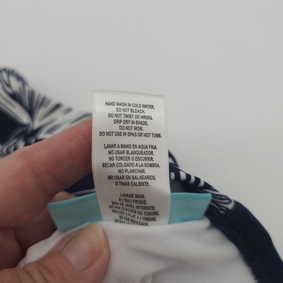 Beach House Swim Suit Tankini Top Womens 10 Navy Buckle Beach Travel Resortwear - Picture 6 of 6